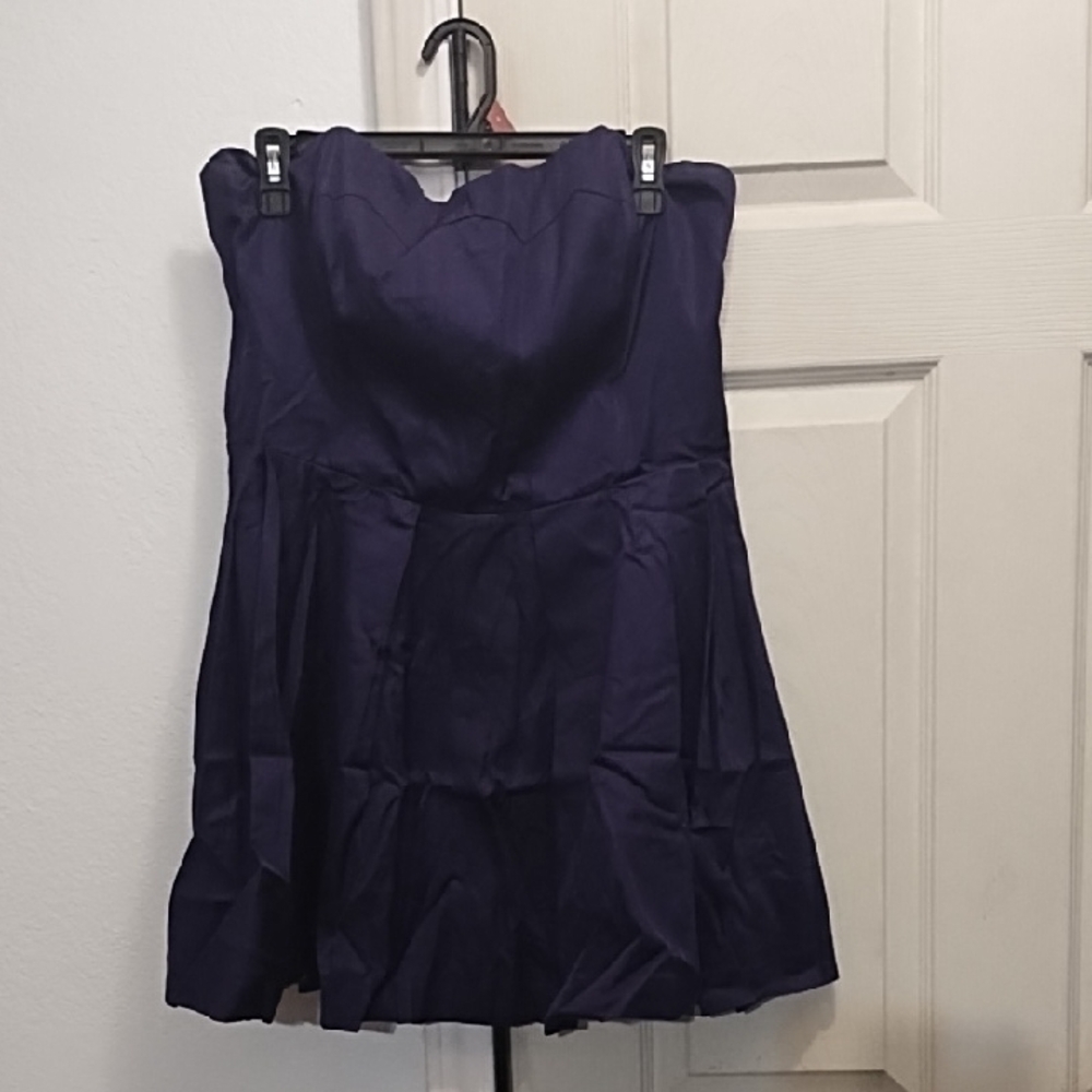 French Connection Elegant Purple Strapless Dress